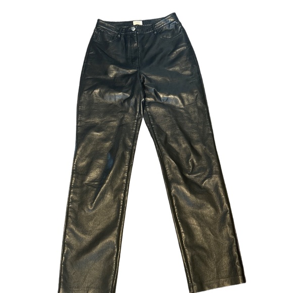 Wilfred | Black High-Waisted Vegan Leather Pants - Picture 2 of 6